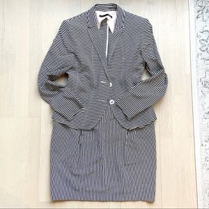 Cinque Black & White Striped Skirt Suit